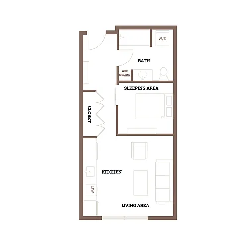 Floor plan Urban 1 Bedroom