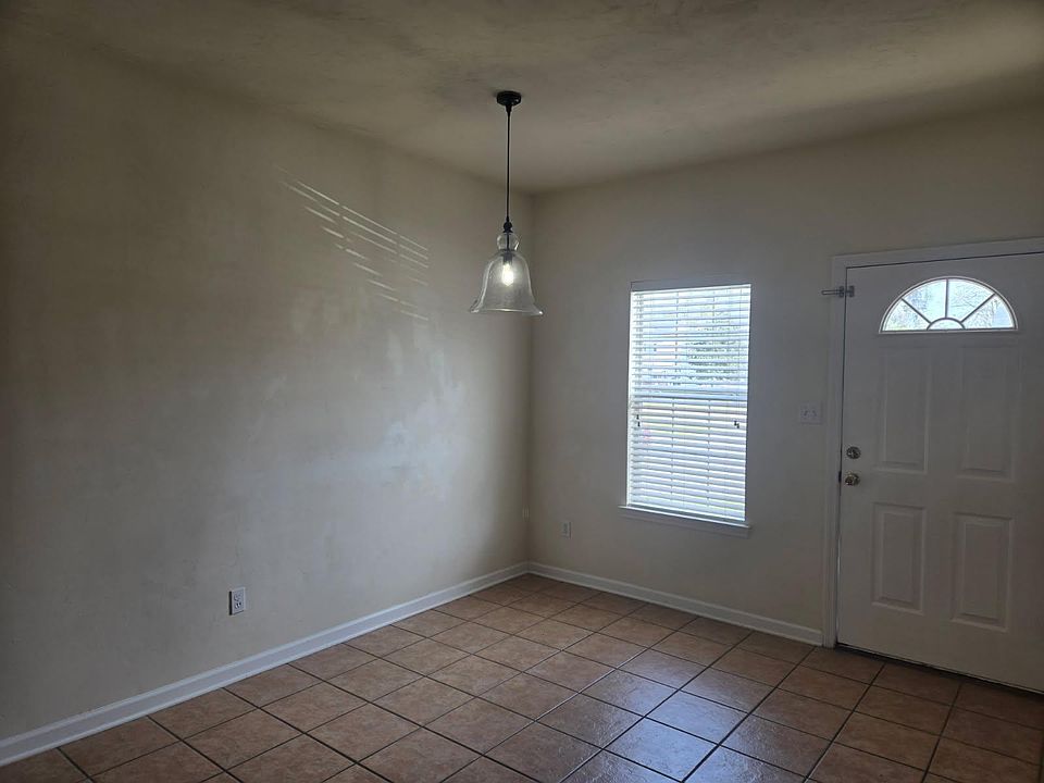 Front door and dining area.
