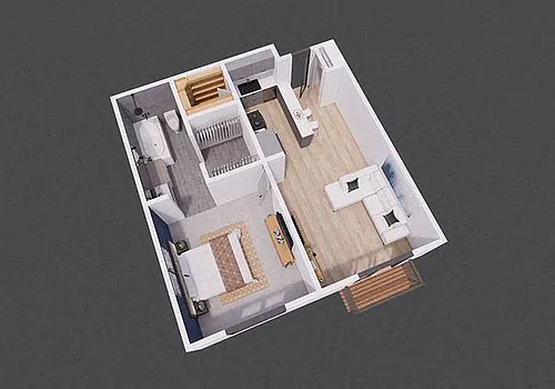 Floor plan Renovated 1-Bedroom Apartment Home