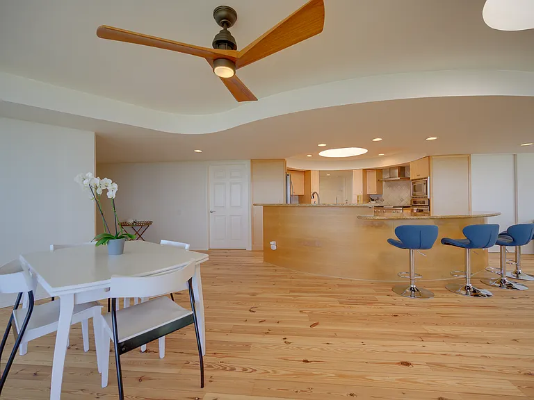 Reverse kitchen and dining area