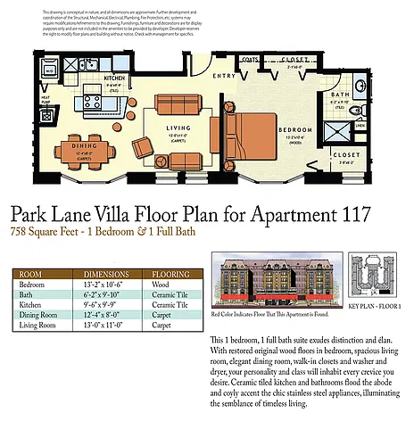 Floor plan 1 Bed 1 Bath