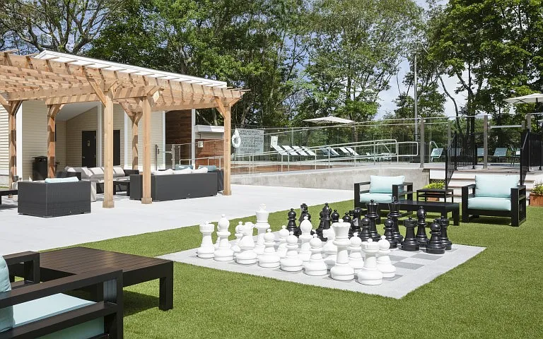 Outdoor life size chessboard