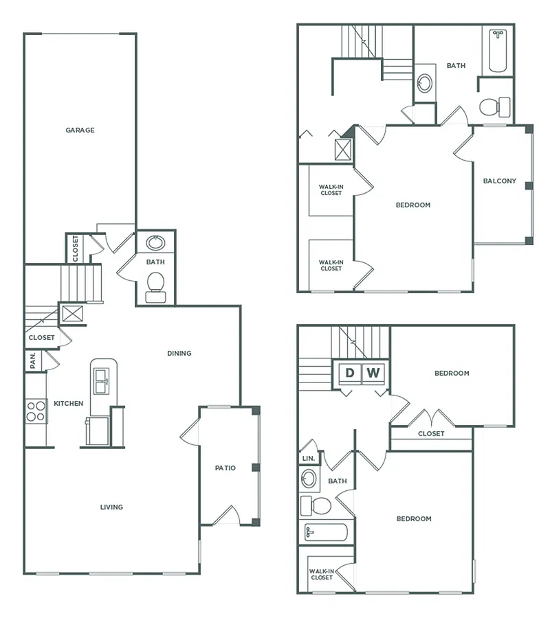 Floor plan Three Bedroom Two bath (1783 SF)