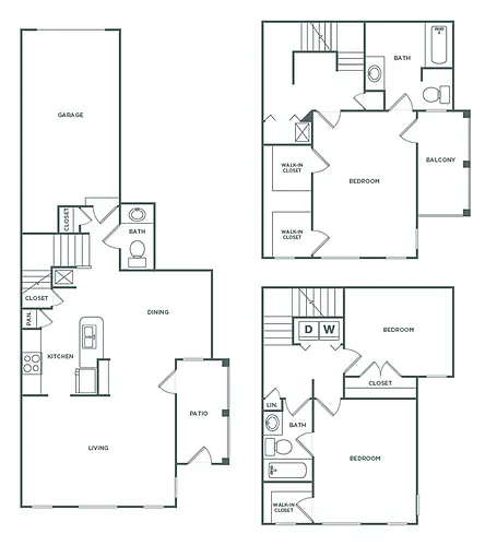 Floor plan Three Bedroom Two bath (1783 SF)