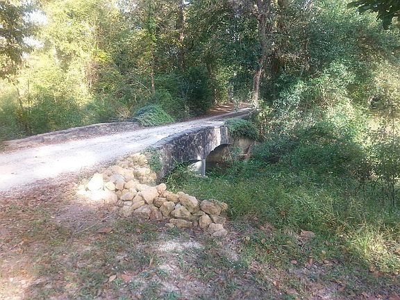 Beautiful stone bridge and driveway