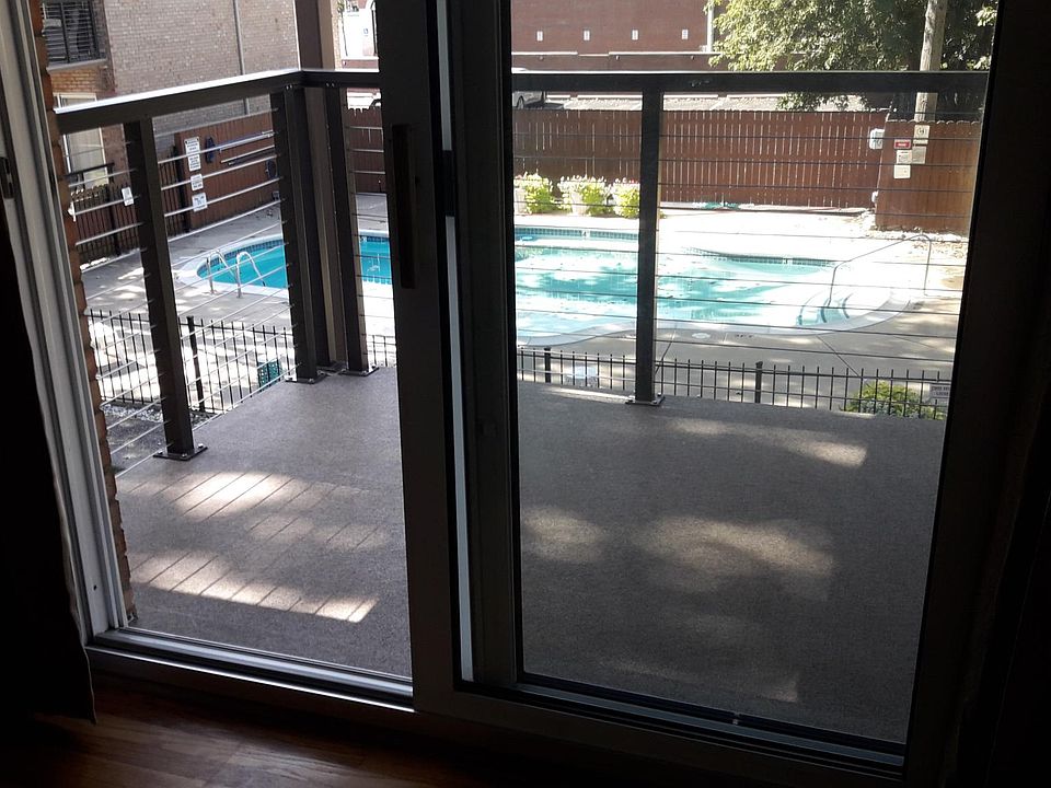 View of pool from living