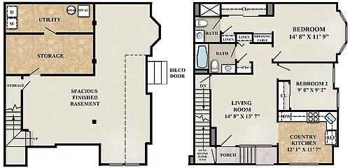 Floor plan The Cambridge I (w/finished basement)