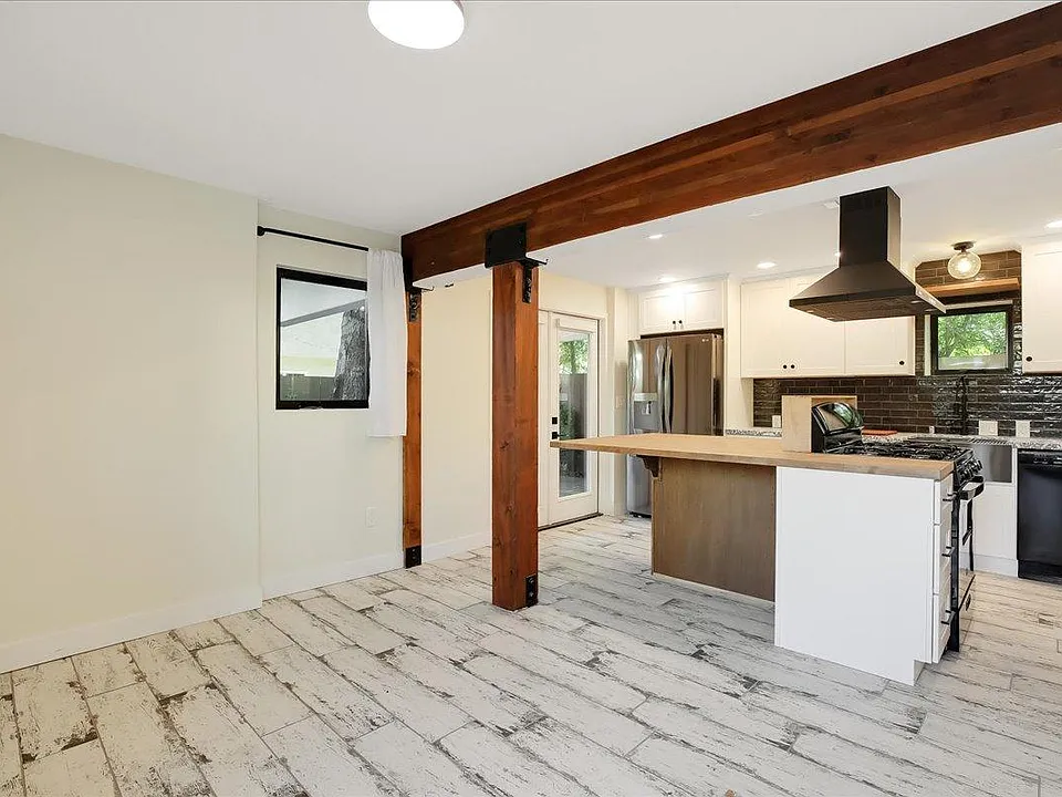 View of kitchen from the living area