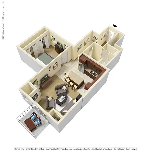 Floor plan 1 Bedroom - A3