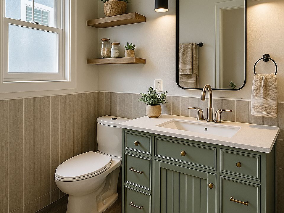Bath: Photos are enhanced with AI-generated virtual furnishings for illustrative purposes