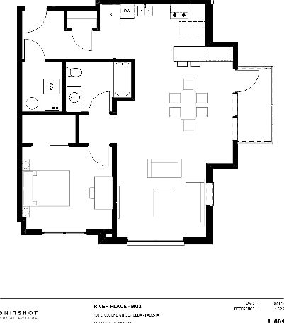 One-bedroom floor plan