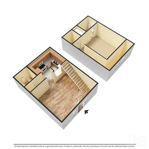 Floor plan 1 Bed 1.5 Bath