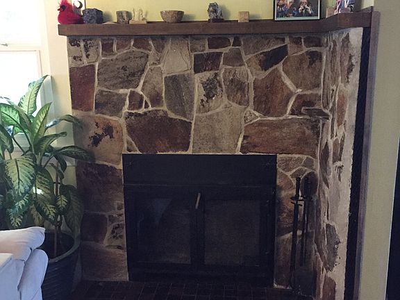 Wood burning fireplace