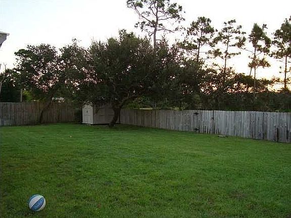 Back yard with lawn shed