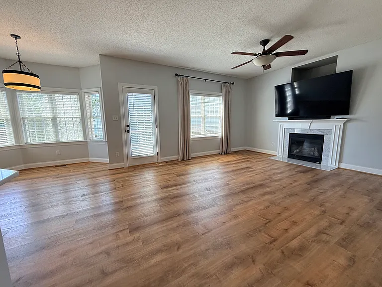 Expansive living room with a wall of windows!