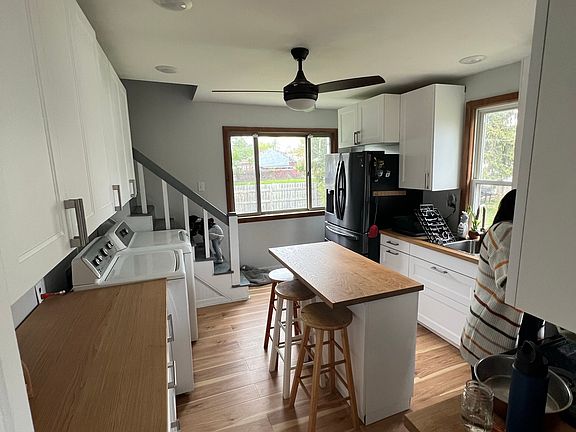 The kitchen has plenty of counter and cabinet space for all your needs including a washer and dryer hook-up (washer and dryer not included in rental)