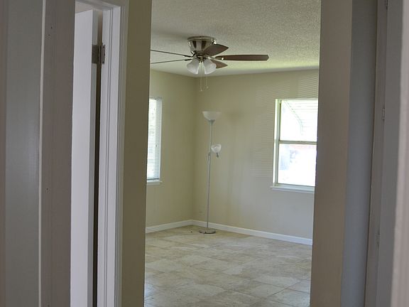 Hallway view into living room