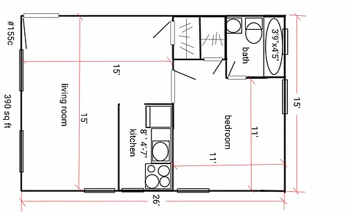 Floor plan Small 1 bedroom