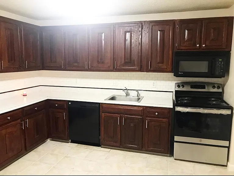 Lots of cabinet space for organization. Large eat in kitchen!
