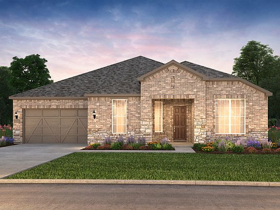 The Reverence, a one-story home with 2-car garage, shown with Home Exterior LS202