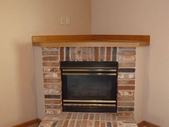 A cozy gas fireplace...