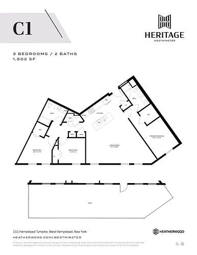 Floor plan 3 Bed, 2 Bath - C1