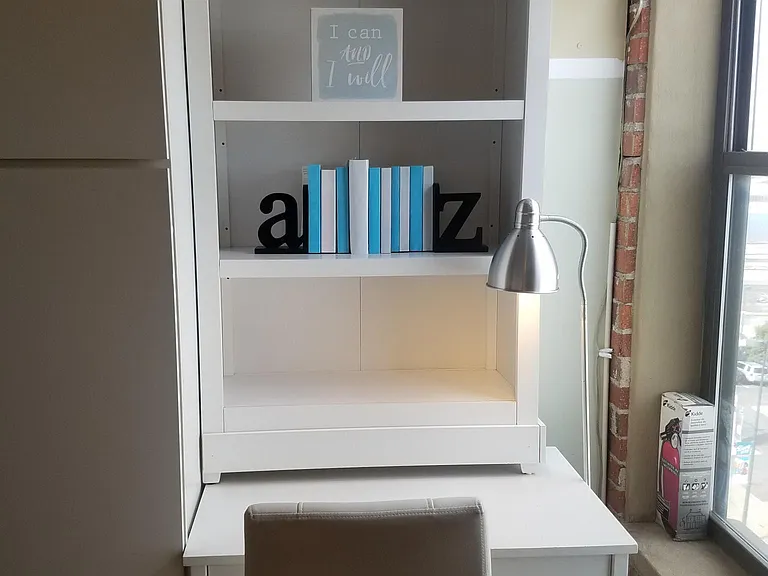 3rd desk and bookcase.