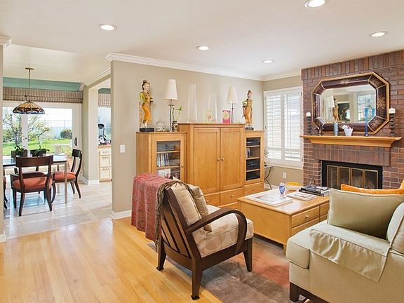 The model perfect family room features hardwood fl