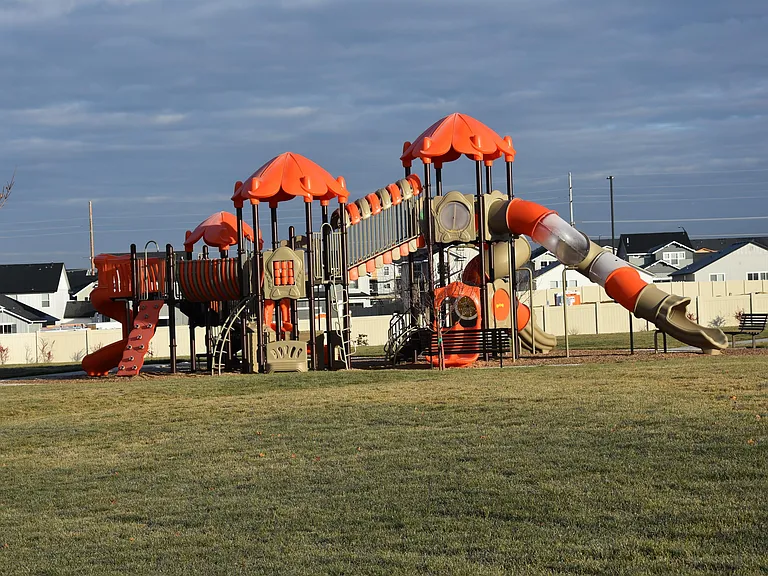 Play structure located in community park.