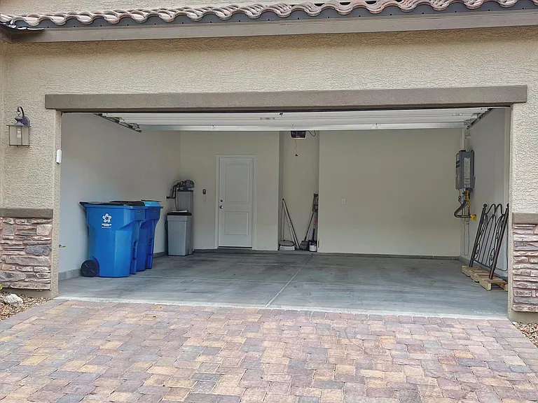 Enclosed 2 car garage