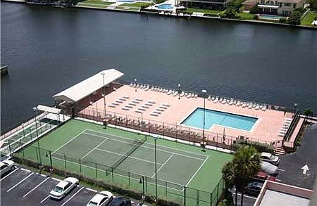 Pool and tennis court