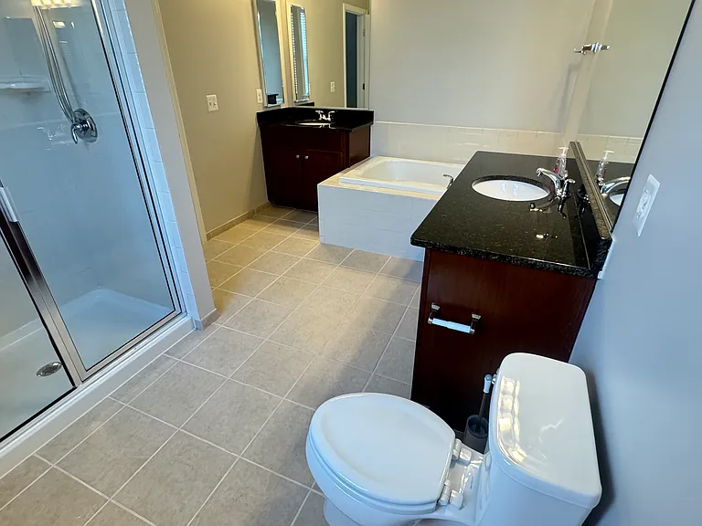 Third floor, master bedroom, master bathroom, walk-in closet and wash/dryer