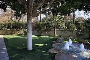 Fountain in front of clubhouse