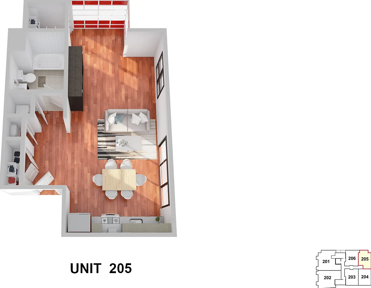 Studio, 542 sqft, $3,600 — Photo 4