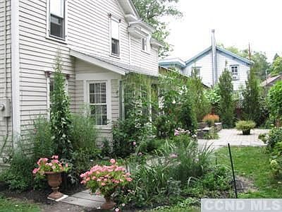 Another view of the rear entry and plantings.