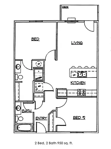 Floor plan 2 Bed / 2 Bath