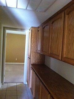 Hall way lined with storage