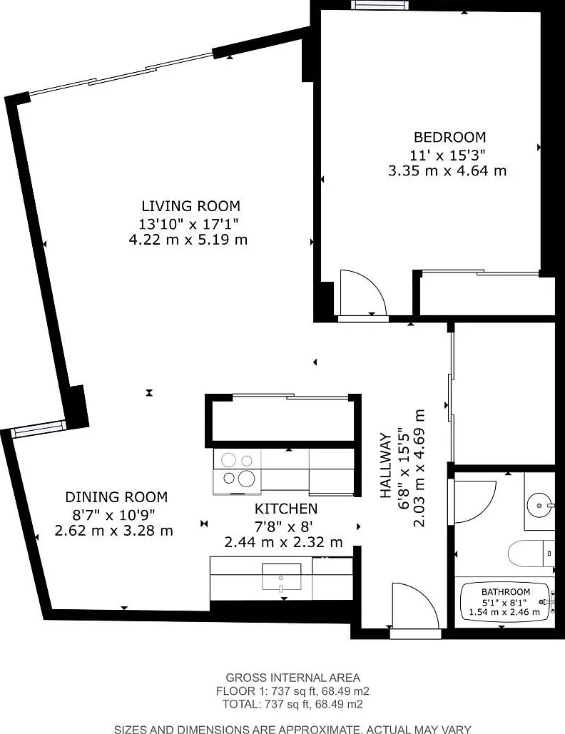1 bed, 737 sqft, $1,500 — Photo 2