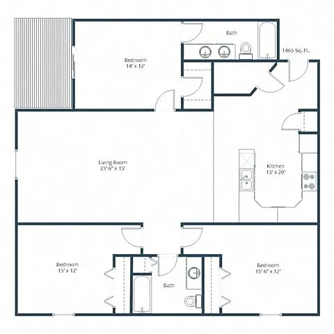 Floor plan Three Bedroom 32A