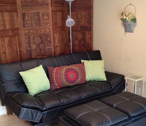 Living area w/ futon couch