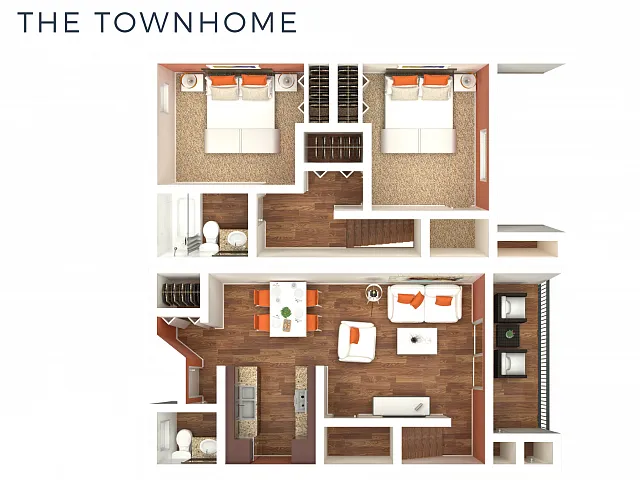 Floor plan 2 Bedroom Townhome