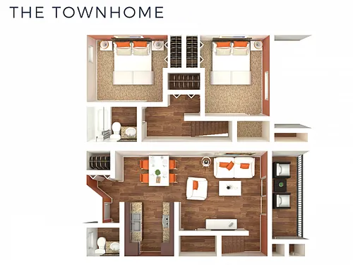 Floor plan 2 Bedroom Townhome