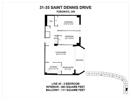 Floor plan 2 Bedroom 2 Bed 1 Bath 8