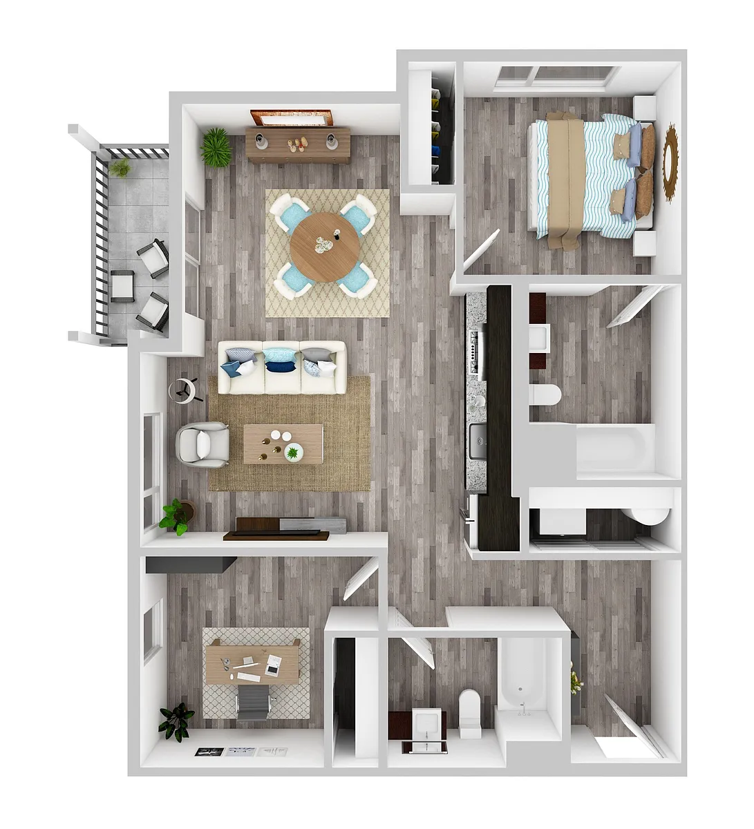 Floor plan 1 Bed with Den