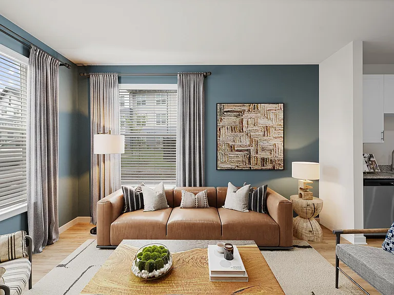 Two Bedroom Apartment Living Room At Bolton West Charlotte