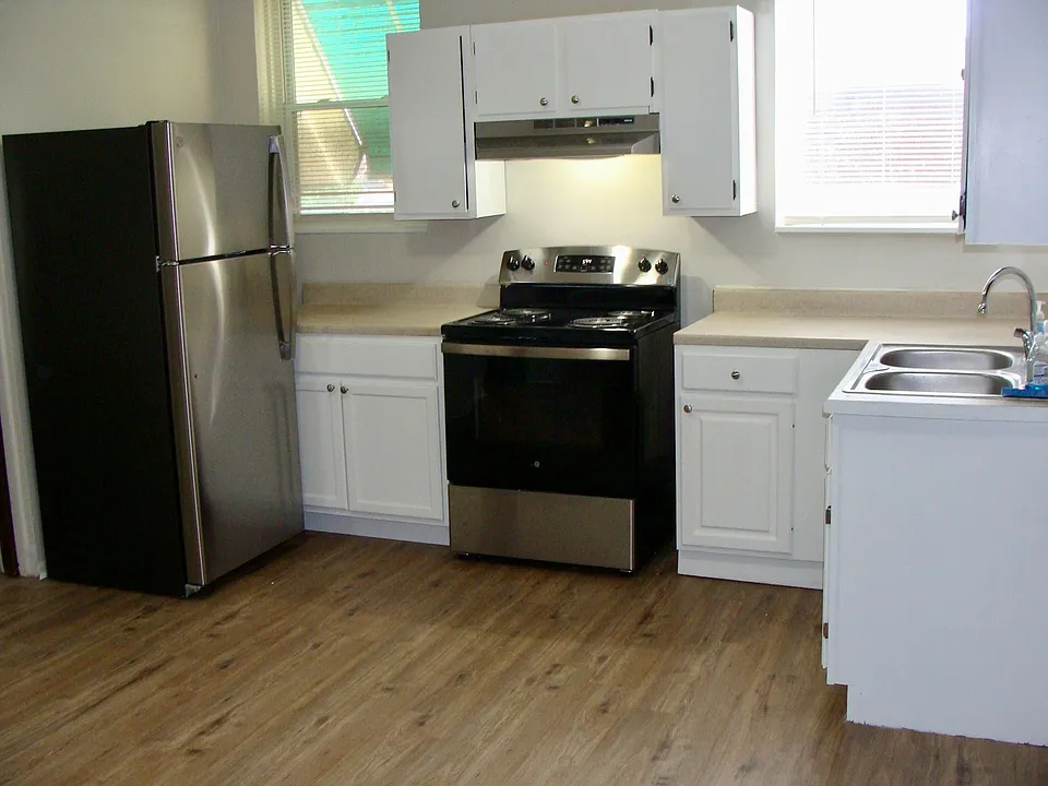 Updated kitchen with stainless steel appliances