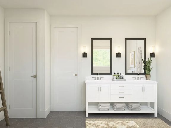 Primary bath with dual sinks