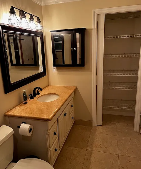 Marble Master Bath with Linen closet
