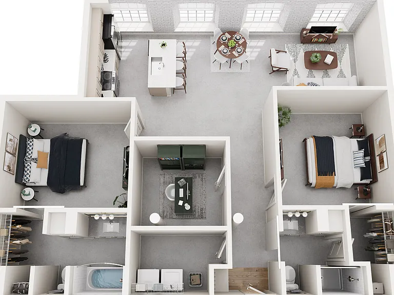 2B floor plan The Lofts at King Mill