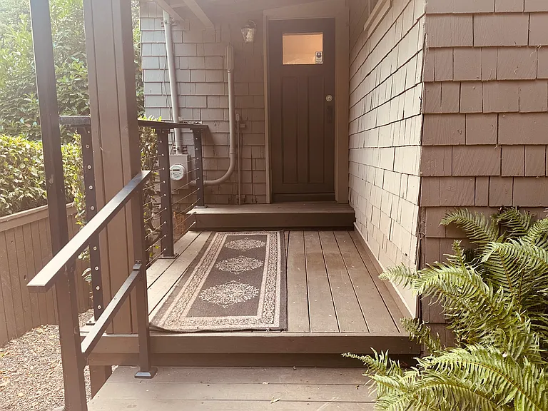 New side porch perfect for early morning coffee